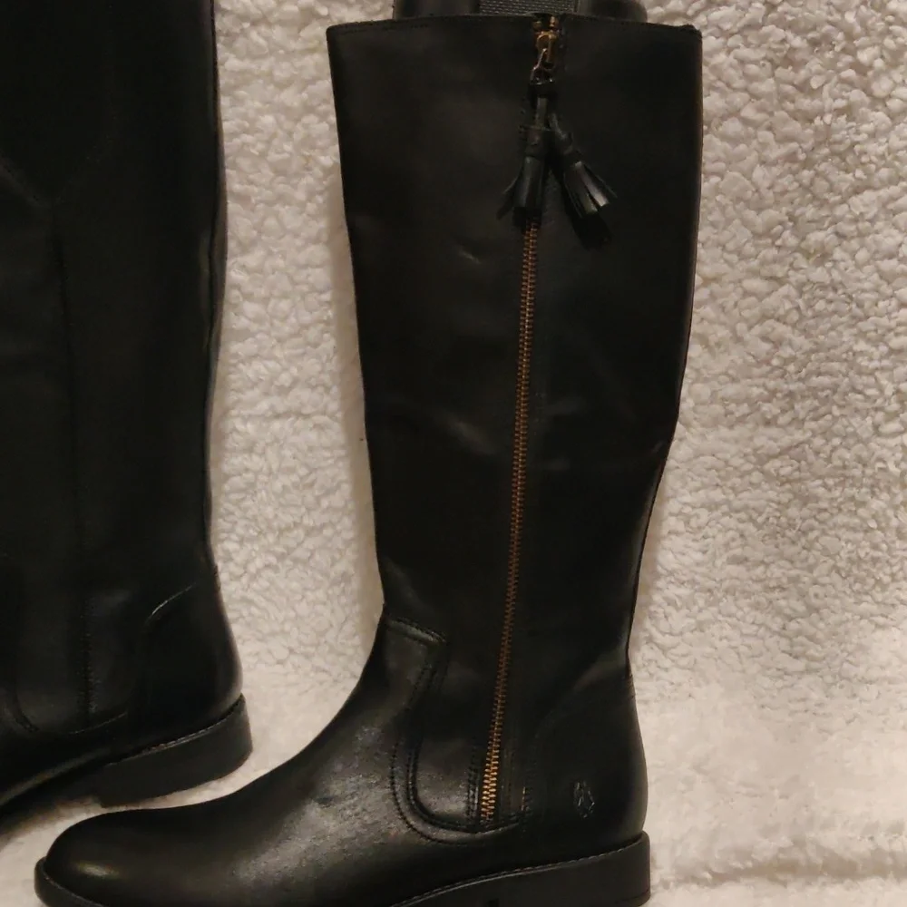 New!Hush Puppies Jaylin Wide Calf Black Boots Cottagecore County Chic Y2K Retro
